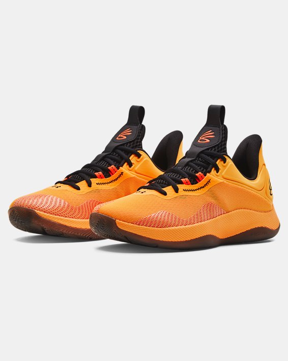 Unisex Curry UA HOVR™ Splash 2 Basketball Shoes in Orange image number 3